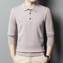 6% Wool 2022 High Quality Designer New Fashion Brand Solid Color Casual Japanese Polo Shirt Men Long Sleeve Tops Mens Clothing