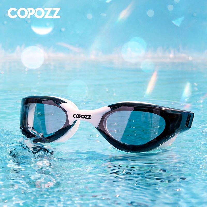 COPOZZ Professional Waterproof Plating Clear Double Anti-fog Swim Glasses Anti-UV Men Women eyewear swimming goggles with case