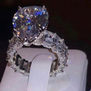 choucong Vintage Blumen Versprechen Fingerring 925 Sterlingsilber AAAAA Zirkonia Verlobungs Ehering für Damen Party Schmuck