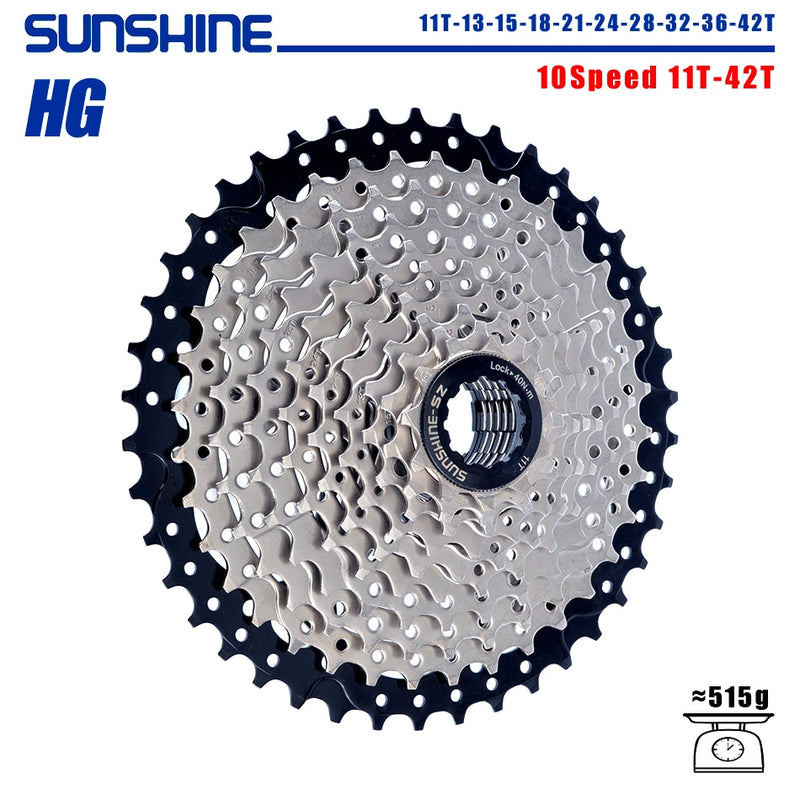 Cassette de bicicleta SUNSHINE, rueda libre de 8/9/10/11/12 velocidades, 32/36T/40T/42T/46T/50T/52T, rueda dentada de estructura HG para SHIMANO/SRAM