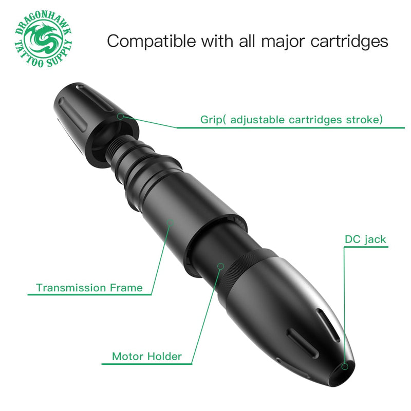 Kit de tatuaje profesional, máquina rotativa de tatuaje, juego de tatuaje de mástil, Cartucho de maquillaje permanente, aguja, tatuaje, arte corporal