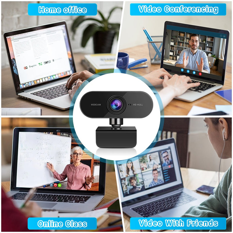 WSDCAM HD 1080P Cam Webcam Computer PC Web USB Camera with Microphone Rotate Camera for Video Calling Conference Work