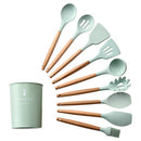 9-13Pcs Cooking Tools Set Premium Silicone Kitchen Cooking Utensils Set with Storage Box Turner Tongs Spatula Soup Spoon