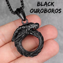 Ouroboros Snake Dragon Mens Long Necklaces Pendants Chain Hip Hop for Boy Male Stainless Steel Jewelry Creativity Gift Wholesale
