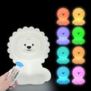 Rabbit LED Night Light Touch Sensor Remote Control 9 Colors Dimmable Timer Rechargeable Silicone Bunny Lamp for Kids Baby Gift