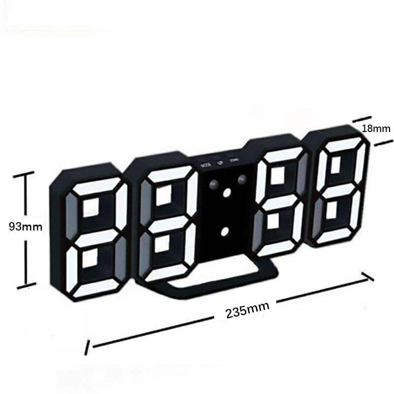 Towayer 3D Large LED Digital Wall Clock Date Time Celsius Nightlight Display Table Desktop Clocks Alarm Clock From Living Room