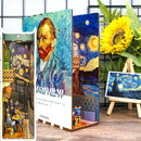 Cutebee DIY Book Nook Miniatures Shelf Insert Bookend Dollhouse Model Roombox Building Kit Wooden Bookshelf Toys Gifts 3D House