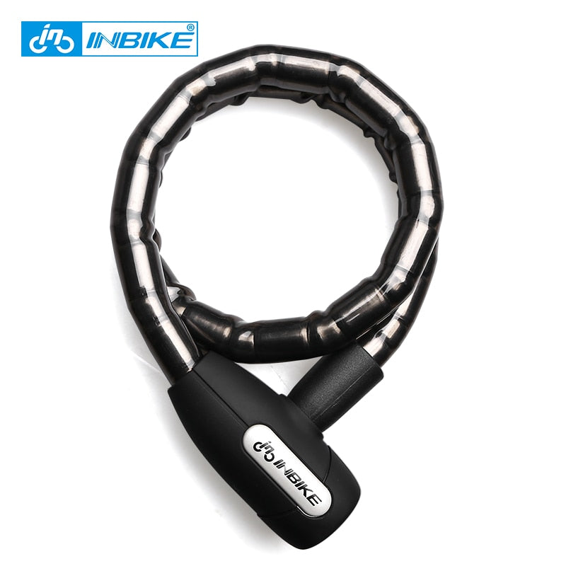 INBIKE Bicycle Lock Anti-theft Cable Lock 0.85m Waterproof Cycling Motorcycle Cycle MTB Bike Lock with Illuminated Key CB106