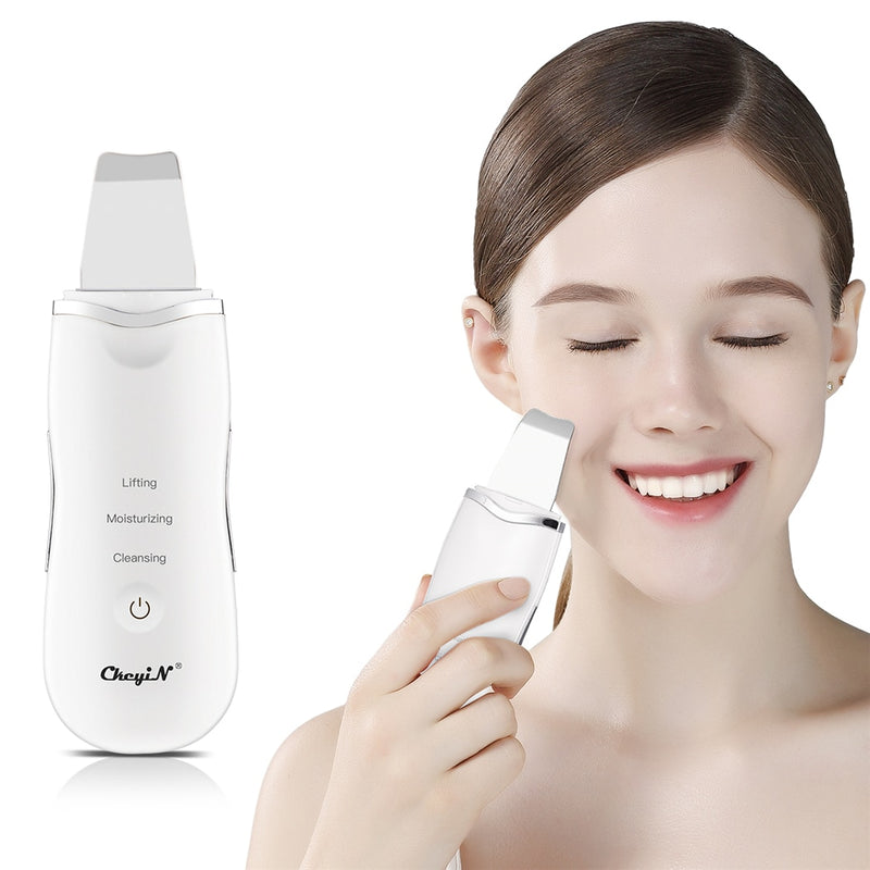 CkeyiN Depurador ultrasónico de la piel Espátula facial Limpieza profunda Peeling de la piel Limpiador facial RF EMS Dispositivo de belleza LED Mini Nano mister