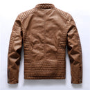 Chaqueta de cuero polar para motocicleta informal de invierno 2022 para hombre, chaqueta de cuero PU para motorista de marca de otoño, abrigos ajustados para hombre M-5XL