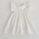 Baby Girl Clothes Summer Solid Baby Girls Dress Toddler Kids Girl Casual Dress Cotton Linen Sleeveless Princess Dress
