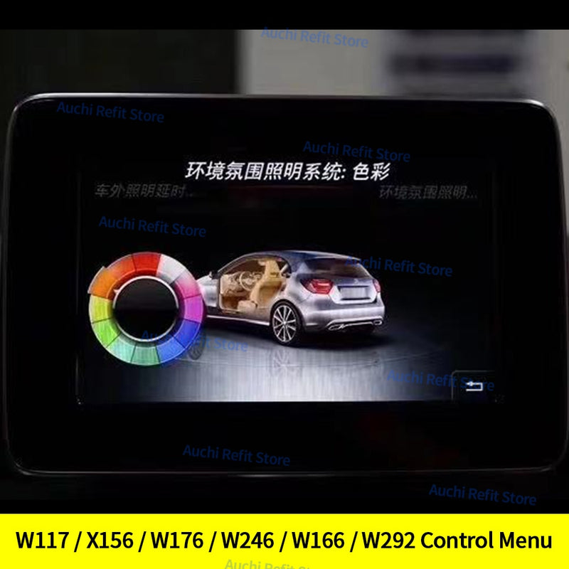 OBD For Mercedes-Benz A/B/C/GLC/CLA/GLA/V Class W176 W177 W246 W205 X253 W156 W117 W447 Ambient Light Function Menu Activation
