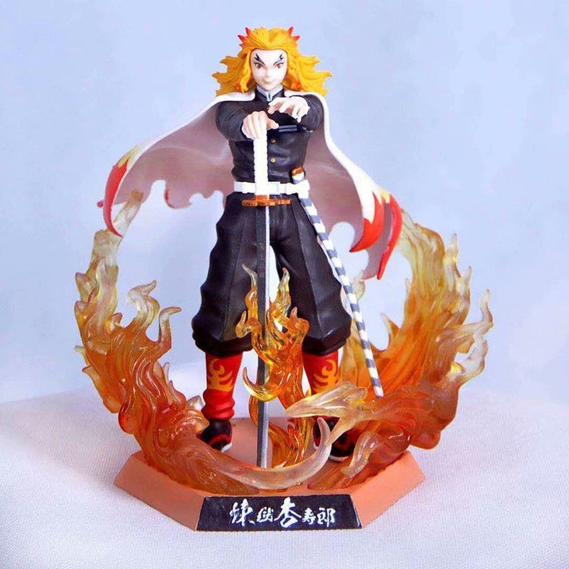 25cm Demon Slayer Rengoku Kyoujurou PVC Action Figures Toys GK Anime Kimetsu No Yaiba PVC Figurine Toy