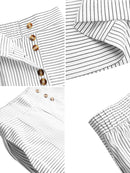 Celmia Women High Waist Striped Pants 2022 Fashion Retro Wide Leg Trousers Summer Casual Buttons Loose Elegant Party Pantalones