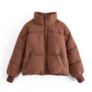 Tangada, Parkas gruesas de gran tamaño de color caqui para mujer, invierno 2021, bolsillos con cremallera, abrigo elegante cálido para mujer, chaqueta 6A120