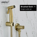 Awolf Rose Gold Hygienic Shower Head Handheld Toilet Bidet Sprayer Set Stainless Steel Shattaf Brass Valve Anal Shower AP2102
