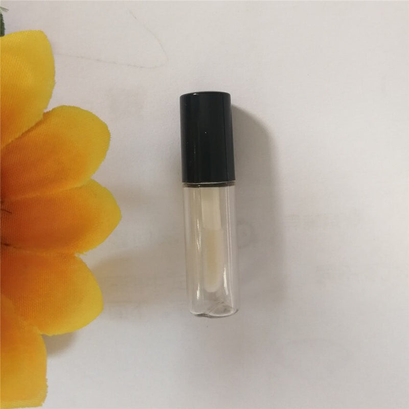 1,2 ml Roségold, eleganter Behälter für flüssigen Lippenstift aus Kunststoff, runde Mini-Lipgloss-Probenflasche