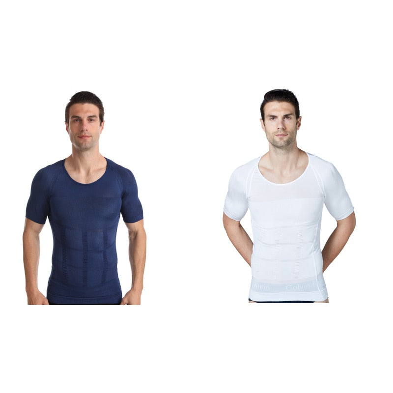 Novedad de 2021, ropa moldeadora para hombre, camiseta de refrigeración, faja moldeadora de cuerpo de compresión