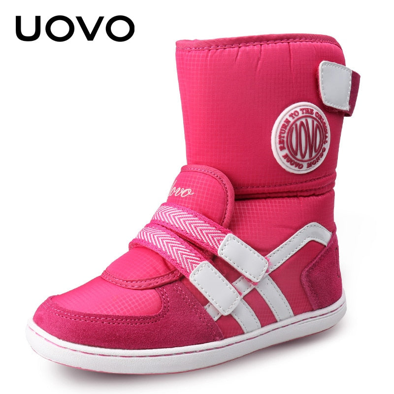 Hot Sale UOVO Brand Kids Shoes Winter Footwear Children Fashion Baby Warm Beatiful Girls Short Boots Size