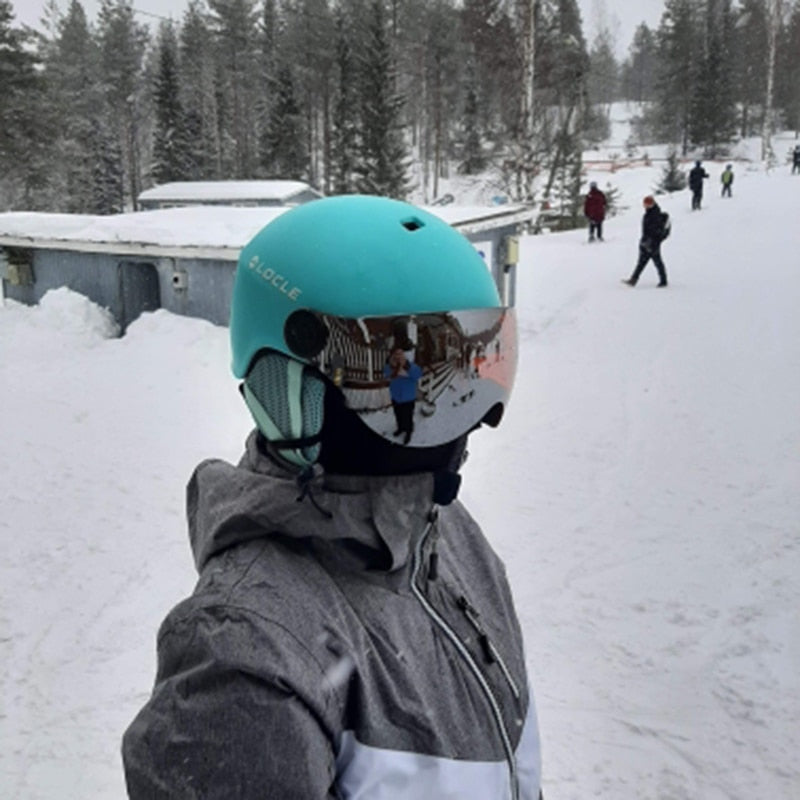 LOCLE Casco de esquí Hombres Mujeres Niños Ultraligero Deportes al aire libre Snowboard Skateboard Casco de esquí Motocicleta Casco de moto de nieve