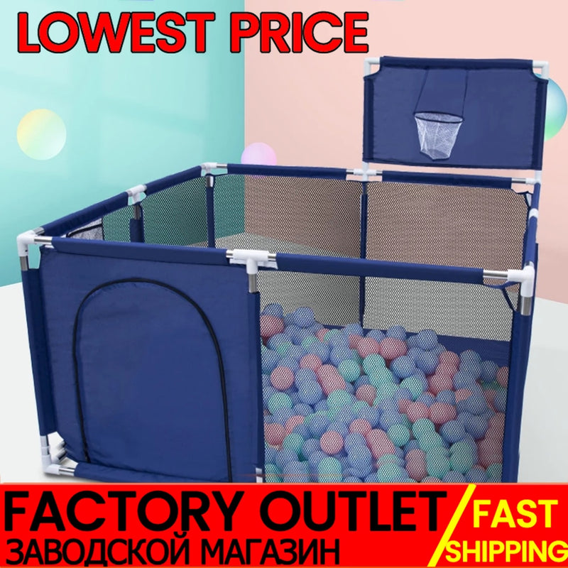 Baby Playpen For Children Ball Pool Park Foldable Safety Barrier For 0-6 Years Baby Playground Activity Play Pen Supplies