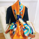 2022 180 * 90 cm Frauen Schal Sommer Seidenschal Dame Wrap Weiche weibliche Europa Designer Strand Bandana Foulard Schalldämpfer Mädchen Pareo