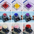 Mothers Day Natural Eternal Rose Jewelry Box /w 100 Languages Love Necklace Preserved Flowers Proposal Ring Case Gifts for Her