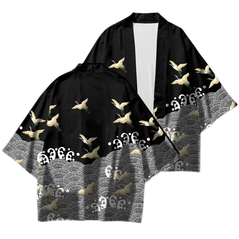 Spring Autumn Japanese Traditional Haori Samurai Oriental Yukata Clothing кимоно японский стиль High-quality Daily Street Wear