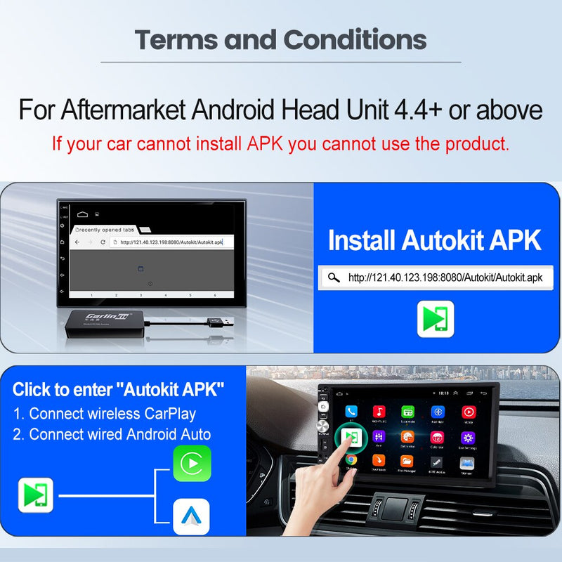 Carlinkit Wired/Wireless CarPlay Wireless Android Auto Dongle Mirror für Modify Android Screen Car Ariplay Smart Link IOS 14 15
