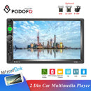 Podofo Universal 2 Din Car Radio Stereo 7 INCH HD Touch Screen Multimedia Player BT Autoaudio FM Receiver Mirror Link Monitor