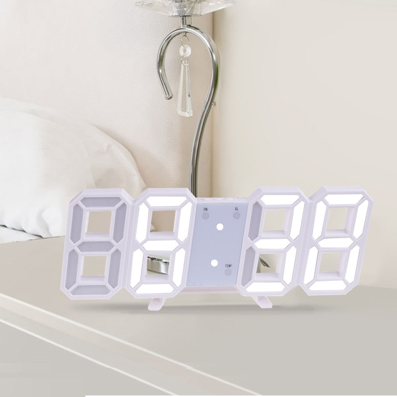 Towayer 3D LED grande Reloj de pared digital Fecha Hora Celsius Luz nocturna Pantalla Mesa Relojes de escritorio Reloj despertador de la sala de estar
