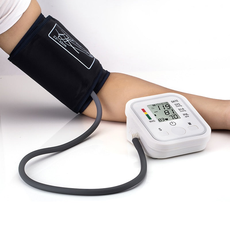 Automatic Digital  Lcd  Upper Arm Blood Pressure Monitor Heart Beat Rate Pulse Meter Tonometer Sphygmomanometers pulsometer