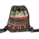2022 Women Fabric Backpack Female Gypsy Bohemian Boho Chic Aztec Ibiza Tribal Ethnic Cottage Soft Brown Drawstring Rucksack Bags