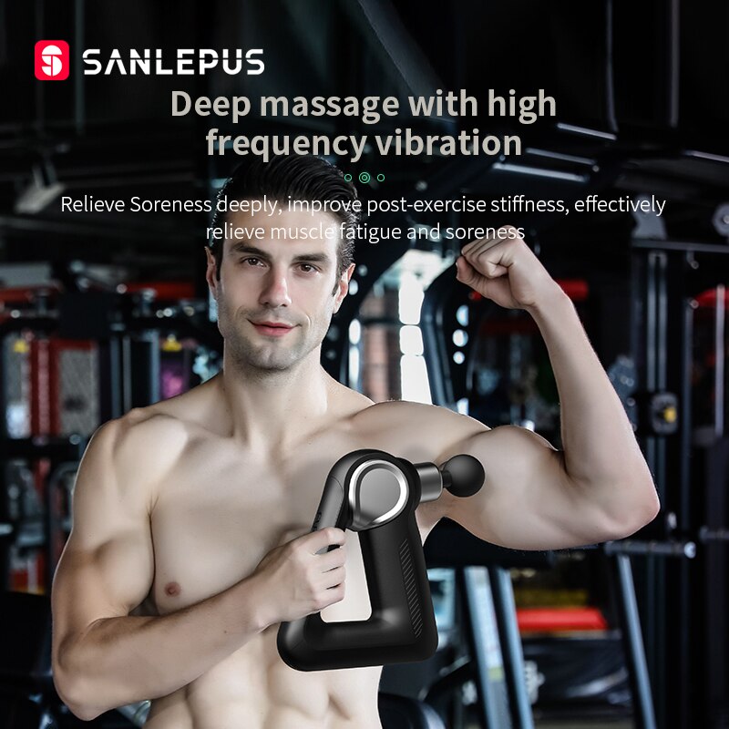 SANLEPUS Massagepistole LCD-Display 32 Stufen Elektrisches Massagegerät Deep Tissue Muscle Percussion Nackenkörper Rückenentspannung Schmerzlinderung