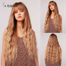 La Sylphide Halloween Cosplay Lolita Wig Long Nature Wave Purple Synthetic Hair Wigs with Bangs for Woman Heat Resistant Fiber