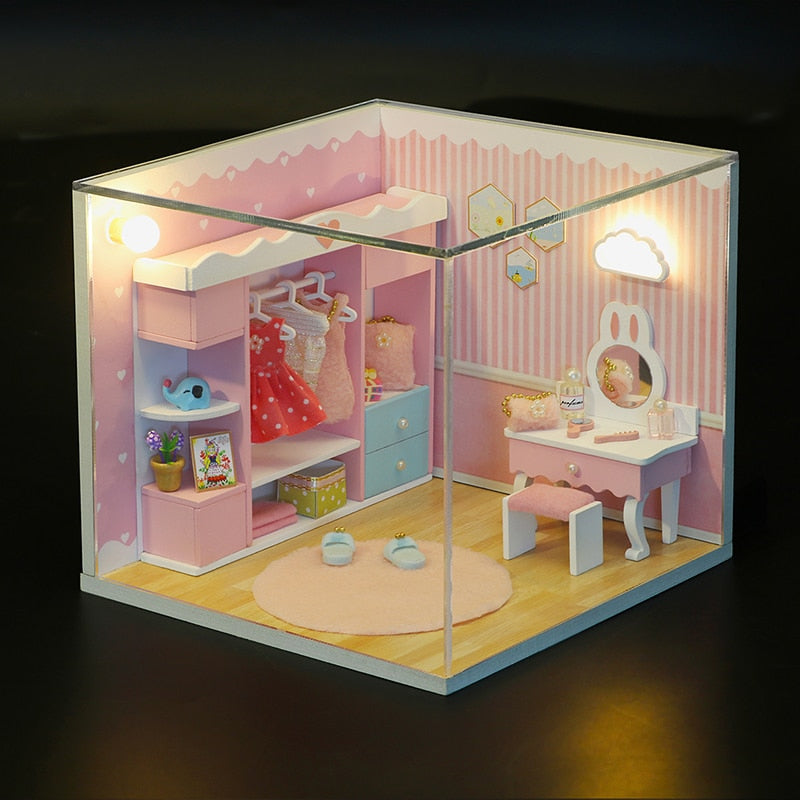 CuteBee Miniatur Furniture for Dolls House Accessories Mini House Toy Hous DIY Dollhouse Kit Gift for Girls Friend Children