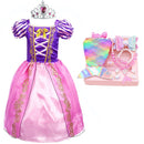 Girls Rapunzel Dress Kids Summer Tangled Fancy Princess Costume Children Disguise Birthday Carnival Halloween Party Clothes 2-8T