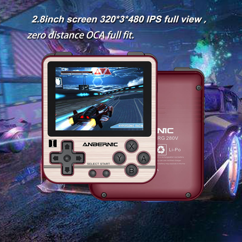 Consola de juegos Retro ANBERNIC 280V RG280V, sistema de código abierto, 5000 juegos, reproductor PS1, consola de juegos portátil de bolsillo RG280V