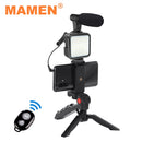MAMEN Professional Vlogging Kit Video Shooting Equipment with Tripod Bluetooth Control for SLR Camera Smartphone Youtube Set