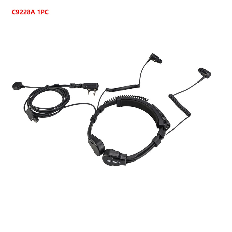 Retevis Throat Mic Walkie-Talkie Headset Transceiver Covert Tube Finger PTT Earpiece For Kenwood Baofeng UV 5R UV 82 RT622 RB618