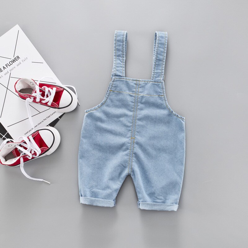 Summer Children Costume Kids Little Girls Overalls Boys Jeans Cotton Denim Baby Clothes Jumpsuit Casual Loose Rompers Dungarees