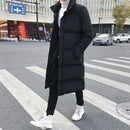 Fashion Mens Long Down Jacket Coat Luxury Brand Winter Solid Black Parkas Men Plus Size 5XL Thick Warm Slim Fit Male Overcoat