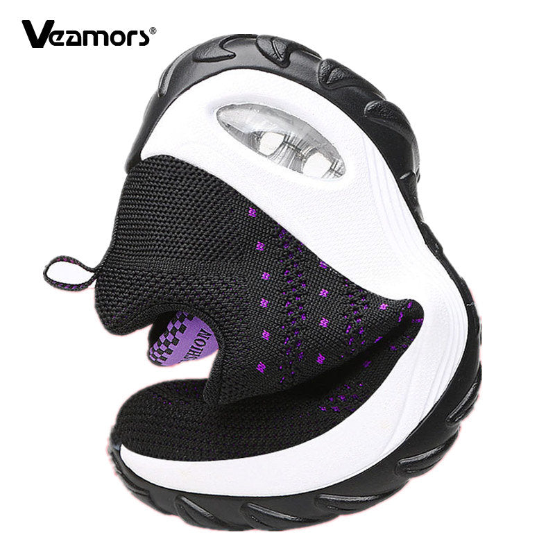 Women Sneakers Mesh Running shoes Ladies Walking Dancing Sport Shoes Outdoor Air Cushion Breathable Footwear Lace up Sneakers