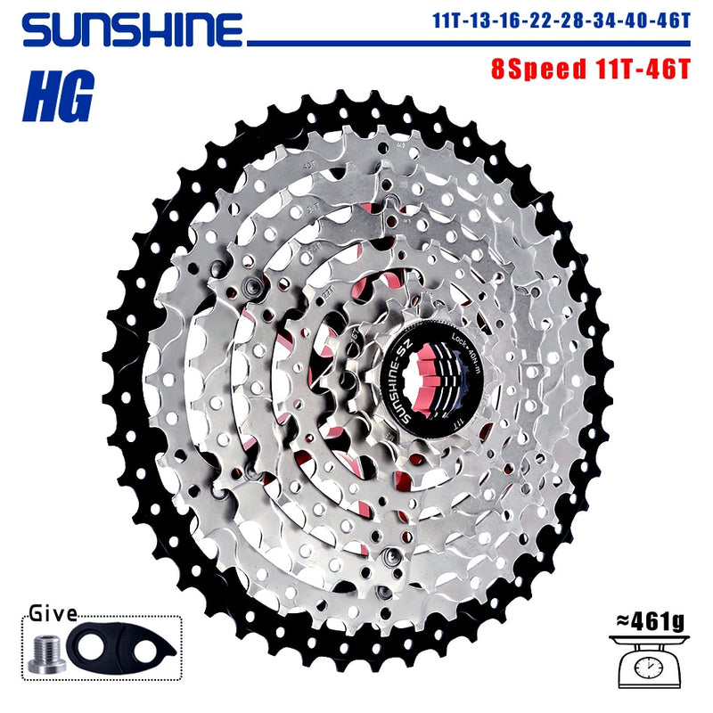 SUNSHINE Fahrradkassette 8/9/10/11/12Speed ​​Freilauf 32/36T/40T/42T/46T/50T/52T Ritzel HG Struktur Schwungrad Für SHIMANO/SRAM