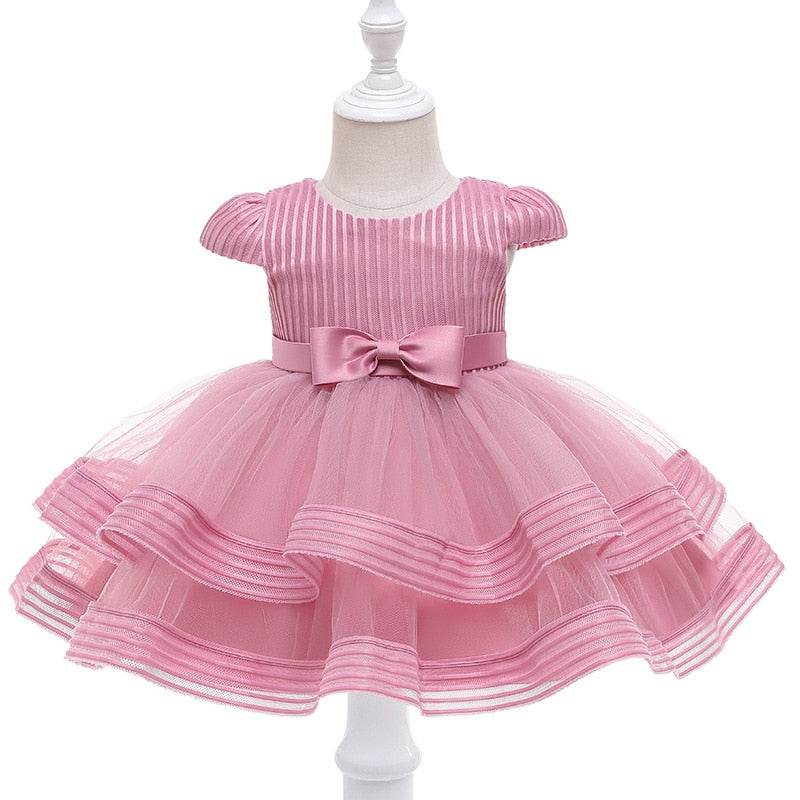 Tutu Friesen Blume Baby Mädchen Kleid für Hochzeitsfeier ärmellose Säuglingsbabykleider für 1. Geburtstag Kleinkind Taufe Kleidung