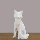 YuryFvna Simple White Modern Abstract Sculpture Fashion Geometric Fox Statue Desktop Ornaments Creative Gift