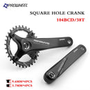 PROWHEEL Bicycle Square Hole Sprocket 104BCD 170/175mm Crank 30/32/34/36/38/40/42/44/46/48/50/52T Narrow Chainrings MTB Crankset
