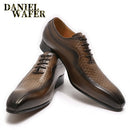 Luxusmarke Herren Oxford Schnürschuhe Schwarz Braun Spitz Zehen Business Hochzeit Echte Lederschuhe für Herren