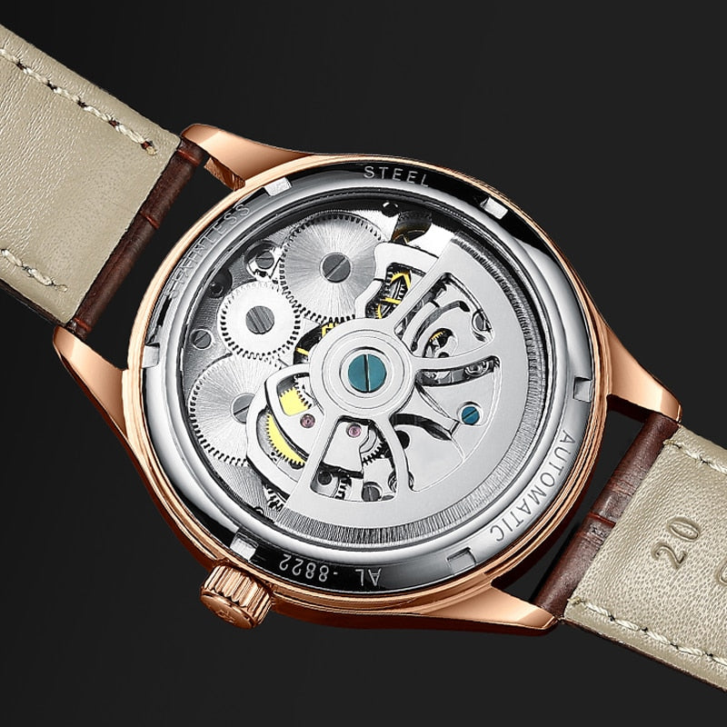 AILANG Original Design Herren Doppelschwungrad Automatische Mechanische Uhr Mode Freizeit Business Luxusuhr