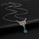 LIKGREAT Celtics Knot Wicca Triquetra Pendant Necklace Pearl Crystal Rhinestone Chain Choker Necklaces for Women Vintage Jewelry